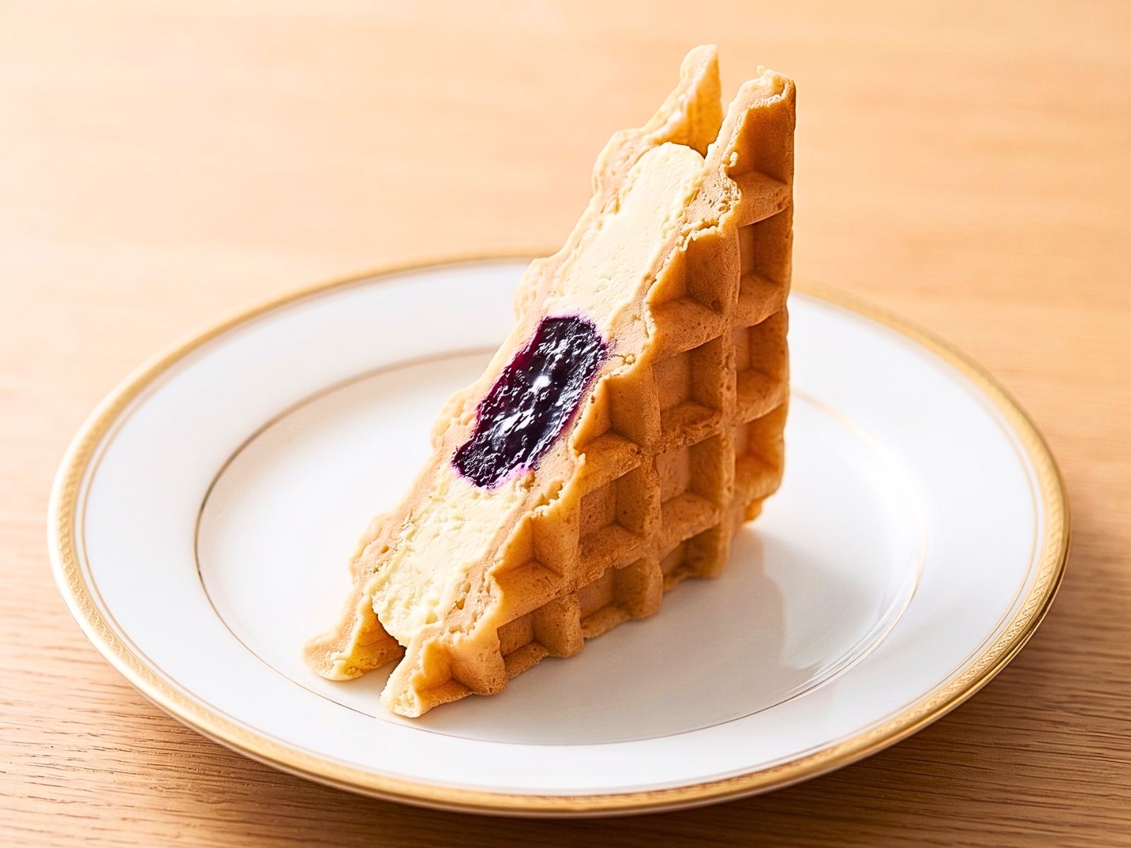 もちもちワッフル（ブルーベリーチーズケーキ）